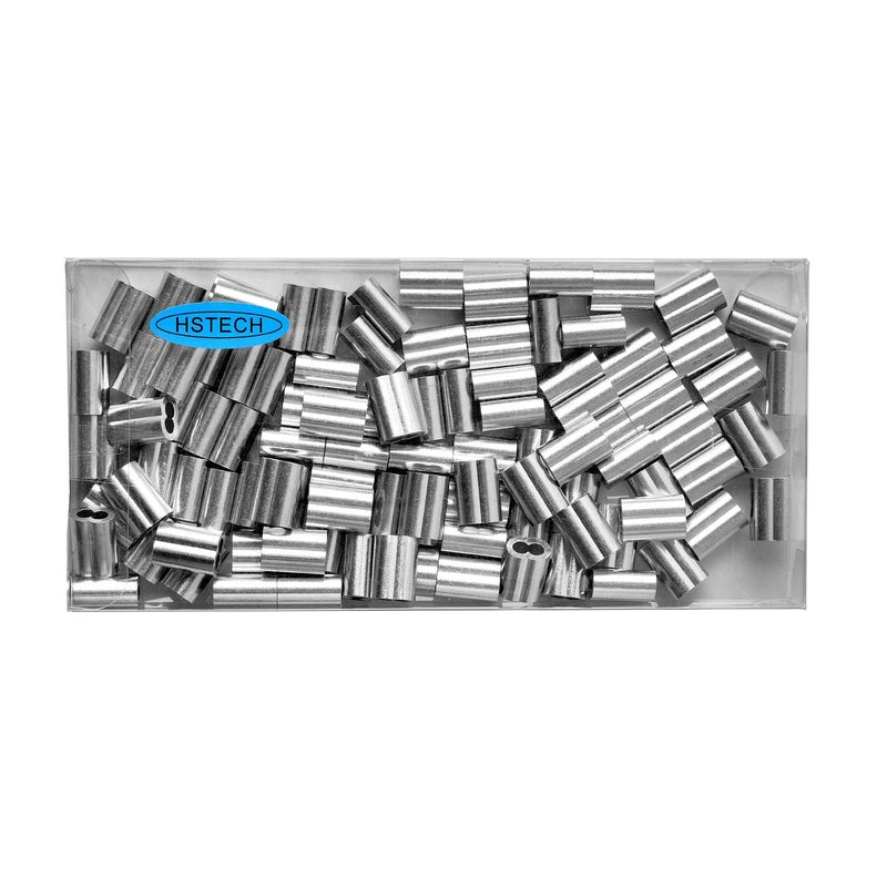 HSTECH 3/32"" (2.5mm) 100PCS Aluminum Crimping Loop Sleeve for Wire Rope, Cable Ferrule - Image 4
